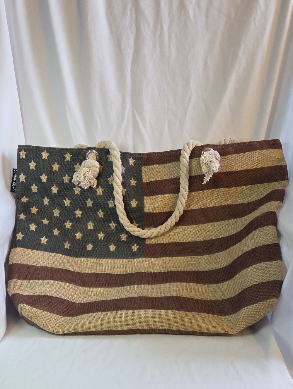 Simply Styled Rustic American Flag Canvas Tote Bag